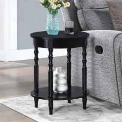 Best Kirklands Home Spindle Legs Oval Accent Table Black