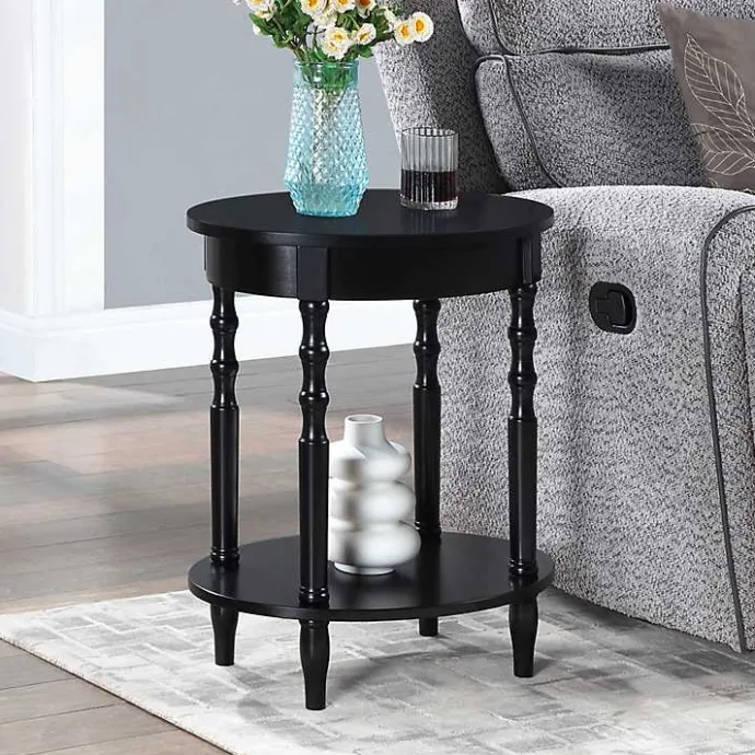 Best Kirklands Home Spindle Legs Oval Accent Table Black