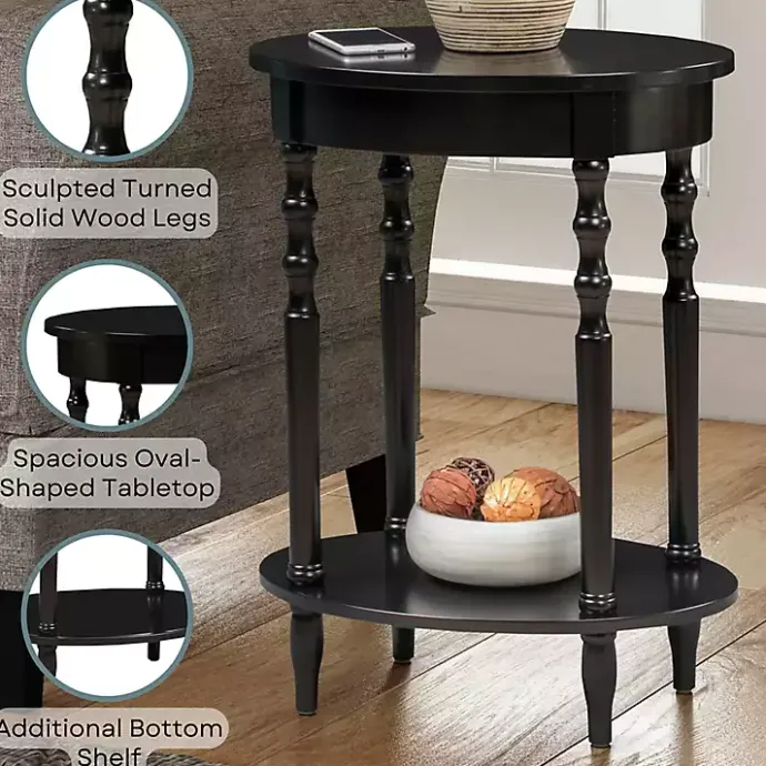 Best Kirklands Home Spindle Legs Oval Accent Table Black