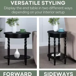 Best Kirklands Home Spindle Legs Oval Accent Table Black