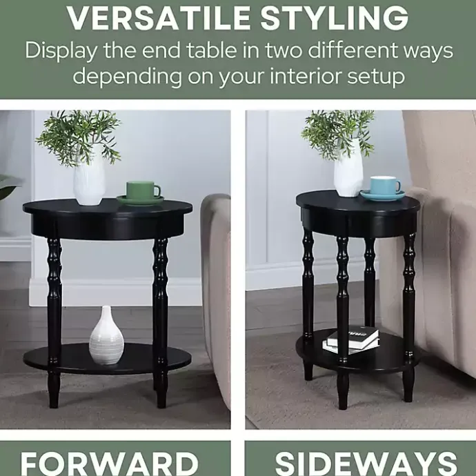 Best Kirklands Home Spindle Legs Oval Accent Table Black