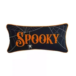 New Kirklands Home Black Spooky Spider Web Lumbar Pillow