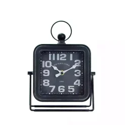 Clearance Kirklands Home Black Square Metal Tabletop Clock