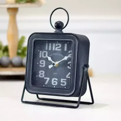 Clearance Kirklands Home Black Square Metal Tabletop Clock