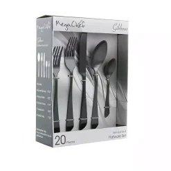 Hot Kirklands Home Stainless Steel Gibbous 20-pc. Flatware Set Black
