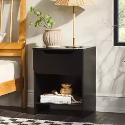 Hot Kirklands Home Stanley Single Drawer Nightstand Black