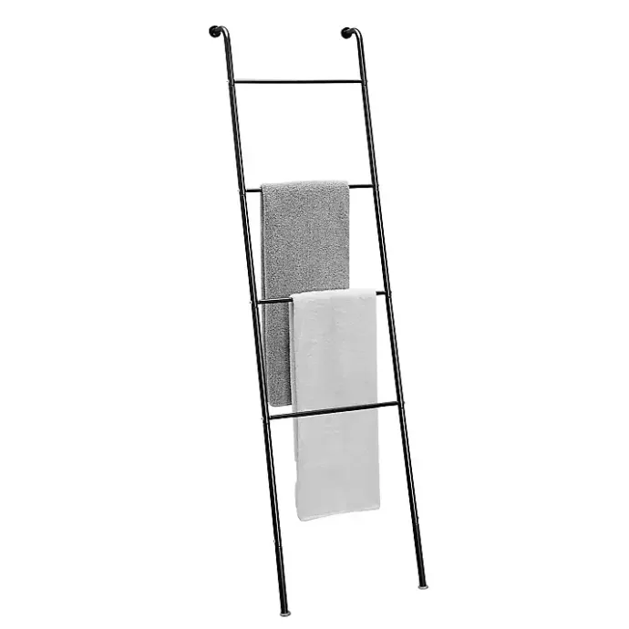 New Kirklands Home Steel 4-Bar Leaning Towel Ladder Black