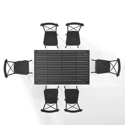 New Kirklands Home Steel Farmhouse 7-pc. Outdoor Dining Set Black