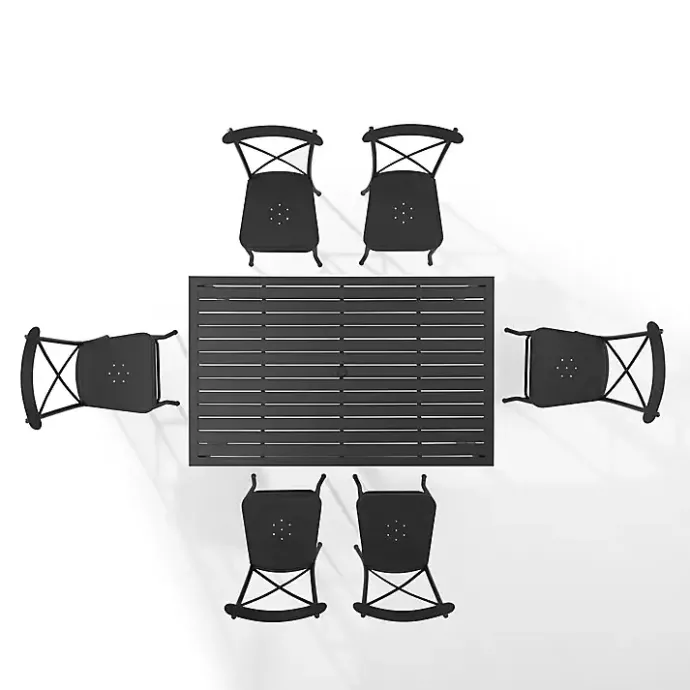 New Kirklands Home Steel Farmhouse 7-pc. Outdoor Dining Set Black