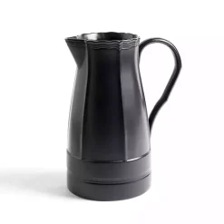 New Kirklands Home Stoneware Pitcher Vase Black