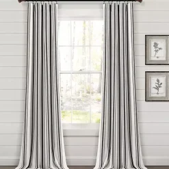 Best Kirklands Home Stripe Farmhouse Curtain Panel Set, 95 in. Black