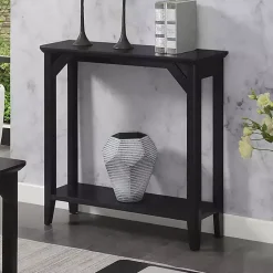 Clearance Kirklands Home Tapered Legs Rustic Console Table Black