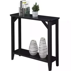 Clearance Kirklands Home Tapered Legs Rustic Console Table Black