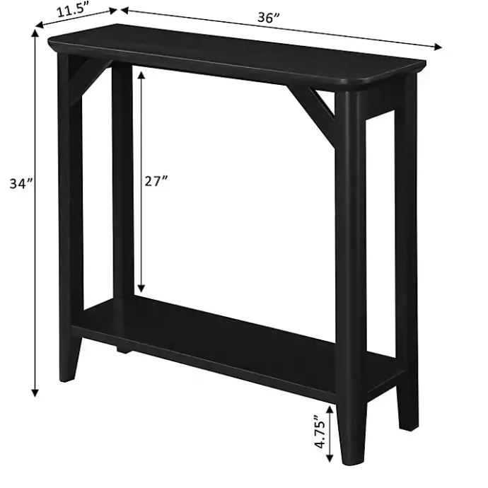 Clearance Kirklands Home Tapered Legs Rustic Console Table Black