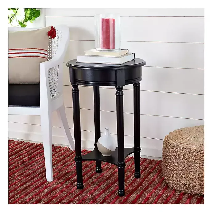 Sale Kirklands Home Tegan Round Accent Table Black
