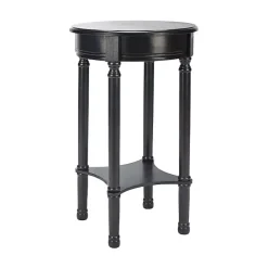 Sale Kirklands Home Tegan Round Accent Table Black
