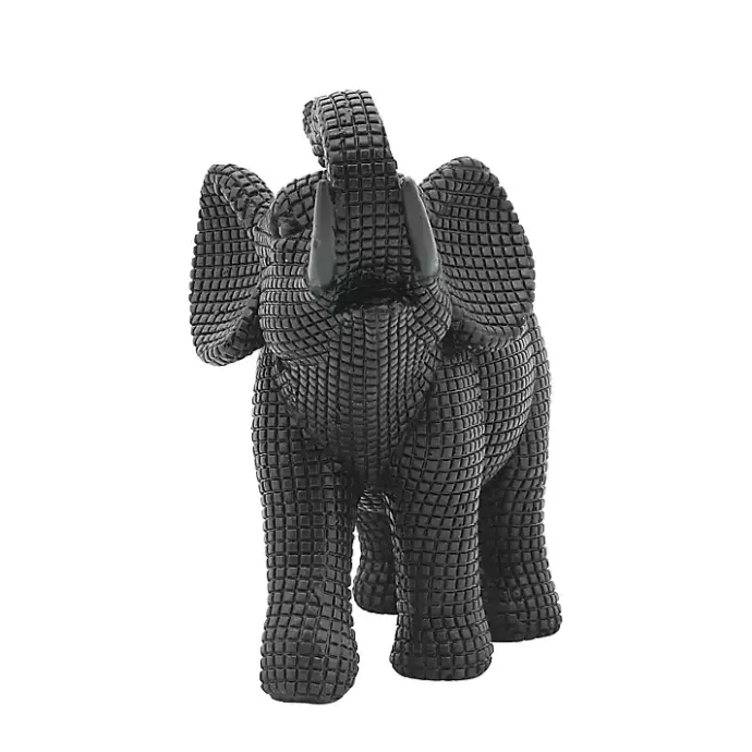 Kirklands Home Textured Elephant Statue Black