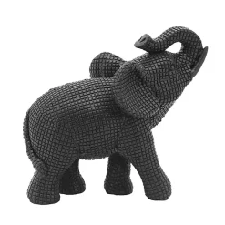 Kirklands Home Textured Elephant Statue Black