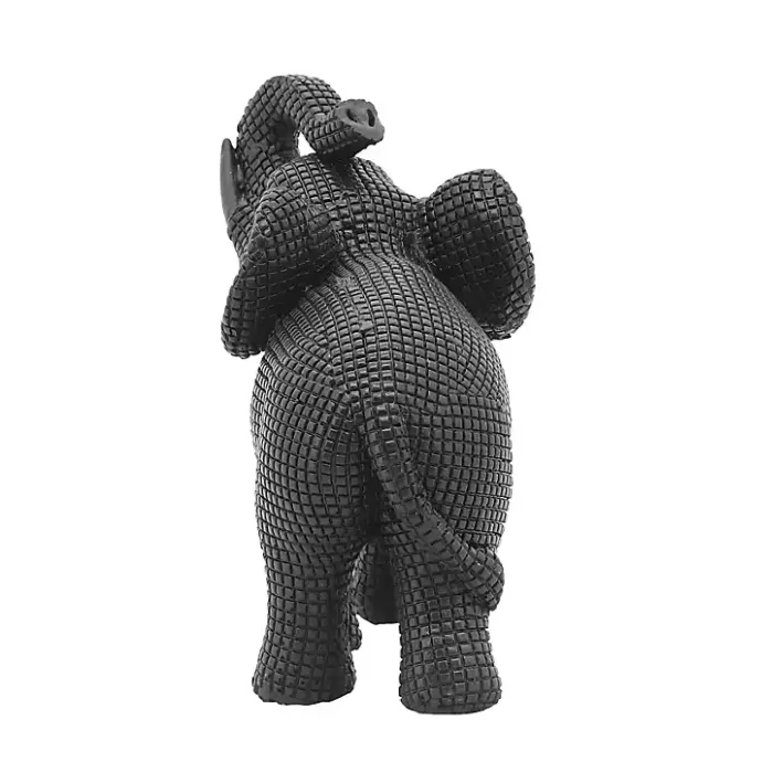 Kirklands Home Textured Elephant Statue Black