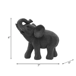 Kirklands Home Textured Elephant Statue Black
