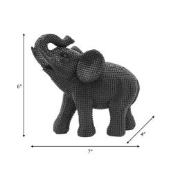 Kirklands Home Textured Elephant Statue Black