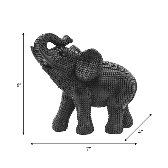 Kirklands Home Textured Elephant Statue Black