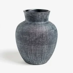 New Kirklands Home Textured Stoneware Vase, 10 in. Black