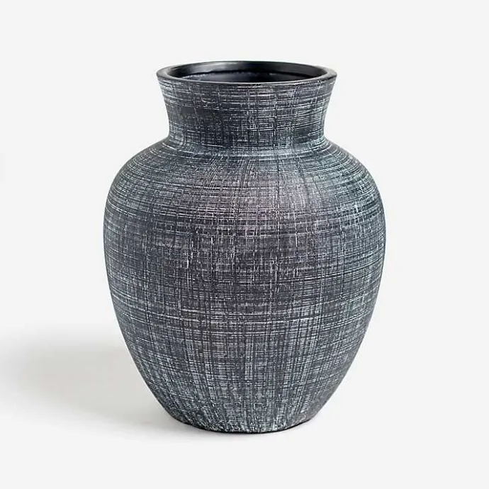 New Kirklands Home Textured Stoneware Vase, 10 in. Black