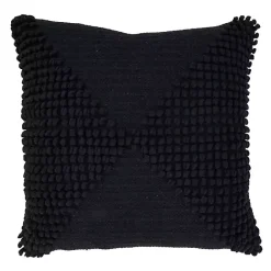 Discount Kirklands Home Textured Woven Diamond Throw Pillow Black
