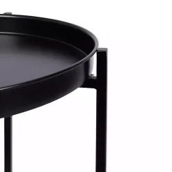 Kirklands Home 2-Tier Foldable Cienna Accent Table Black