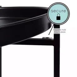 Kirklands Home 2-Tier Foldable Cienna Accent Table Black