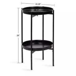 Kirklands Home 2-Tier Foldable Cienna Accent Table Black