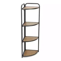 Outlet Kirklands Home Black 4-Tier Foldable Corner Shelf