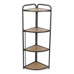 Outlet Kirklands Home Black 4-Tier Foldable Corner Shelf