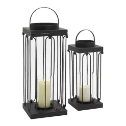Discount Kirklands Home Tin Open Frame Lanterns, Set of 2 Black