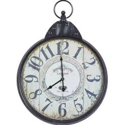 Online Kirklands Home Black Vintage Pocket Watch Wall Clock