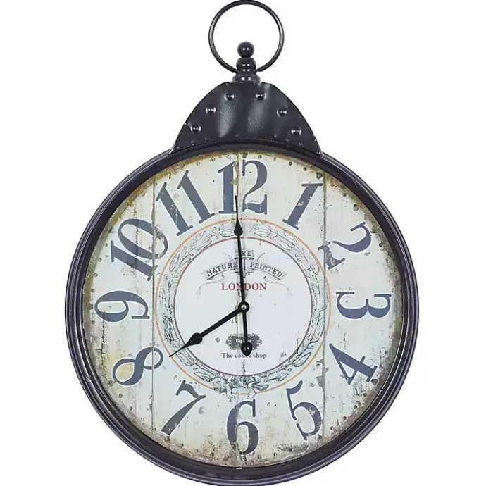 Online Kirklands Home Black Vintage Pocket Watch Wall Clock