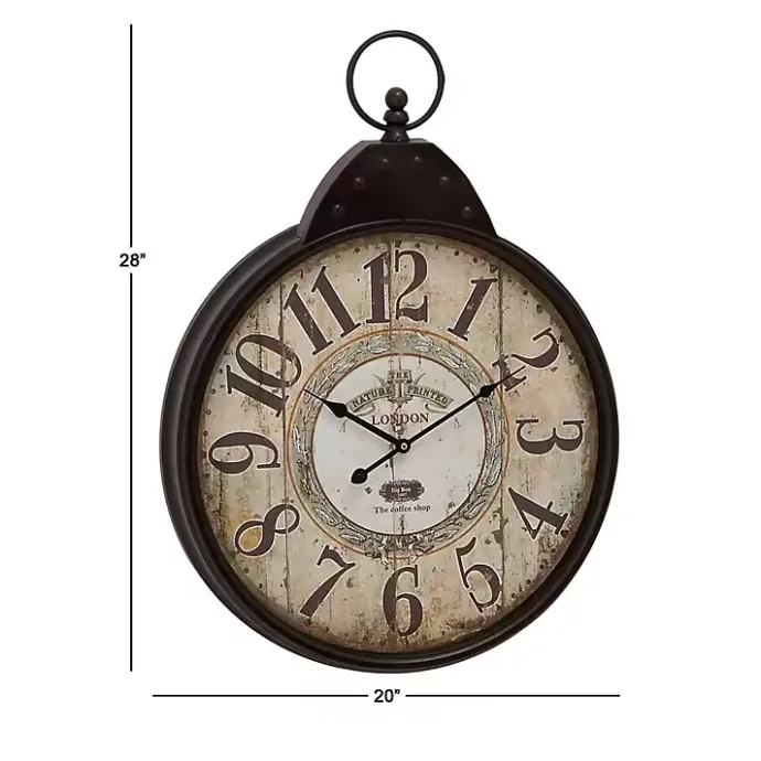 Online Kirklands Home Black Vintage Pocket Watch Wall Clock