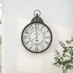 Online Kirklands Home Black Vintage Pocket Watch Wall Clock