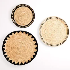 Best Kirklands Home Black Water Hyacinth Basket Wall Plaques, Set of 3