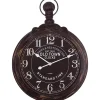 Hot Kirklands Home Black Weathered Iron Frame Round Wall Clock