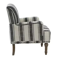 Best Kirklands Home Black White Stripe Upholstered Accent Chair