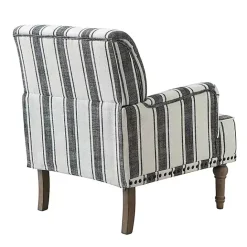 Best Kirklands Home Black White Stripe Upholstered Accent Chair