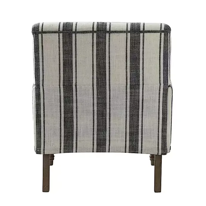 Best Kirklands Home Black White Stripe Upholstered Accent Chair