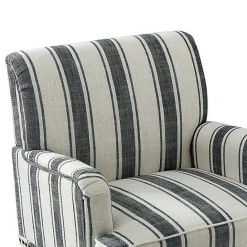 Best Kirklands Home Black White Stripe Upholstered Accent Chair