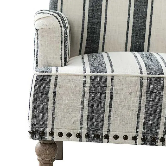 Best Kirklands Home Black White Stripe Upholstered Accent Chair