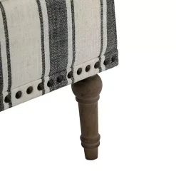 Best Kirklands Home Black White Stripe Upholstered Accent Chair