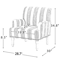 Best Kirklands Home Black White Stripe Upholstered Accent Chair