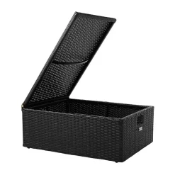 Online Kirklands Home Black Wicker Chaises with Ottoman, Set of 2