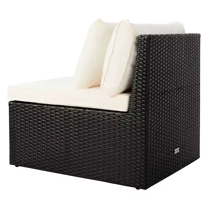 Online Kirklands Home Black Wicker Chaises with Ottoman, Set of 2